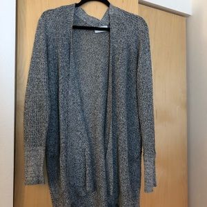 Gray wide-stitch Cardigan